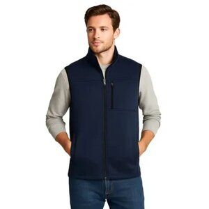 NWT Men's IZOD Fleece Vest Navy Blue Size Lg Full Zip Premium Essentials